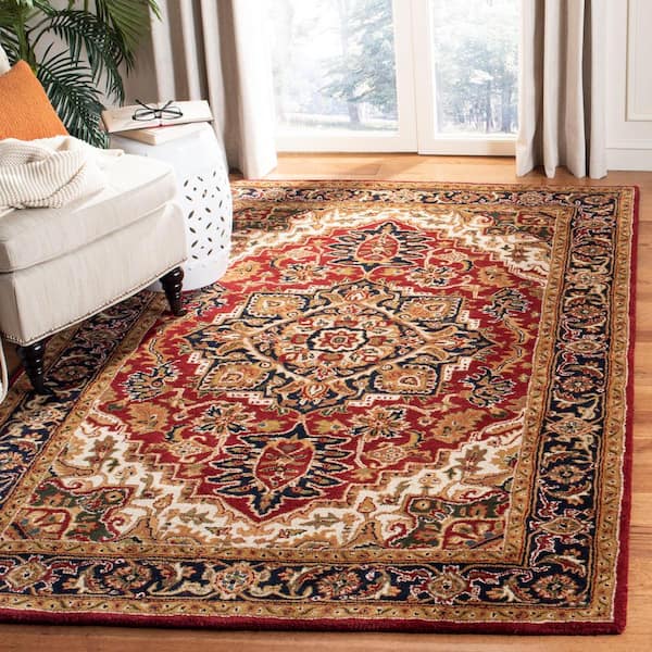 Classic Red/Navy 10 ft. x 14 ft. Border Area Rug