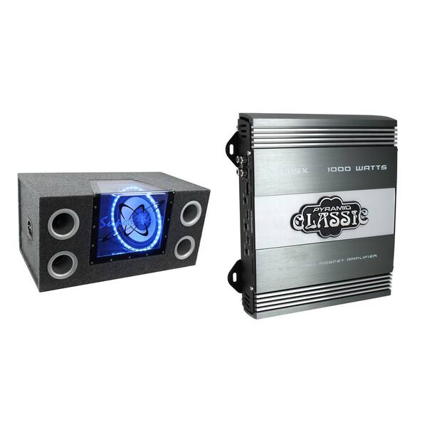Unbranded 12 in. 1200-Watt Car Audio Sub Box Subwoofer Bandpass Subs and 2 Ohm Amp