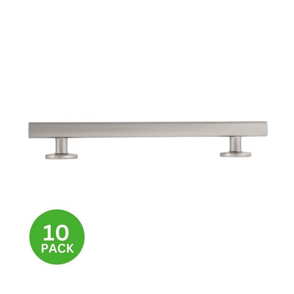 10-Pack Flynn 5-1/2 in. (140 mm) Center-to-Center Modern Satin Nickel Bar Drawer Pull