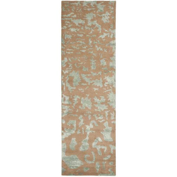 SAFAVIEH Soho Taupe/Light Blue 3 ft. x 8 ft. Runner Rug