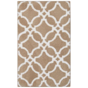 Horizon Rendezvous Tan 21 in. x 34 in. Polyester Machine Washable Bath Mat