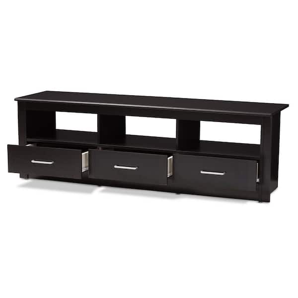 Baxton Studio Ryleigh Wenge Dark Brown TV Stand 146 8282 HD The