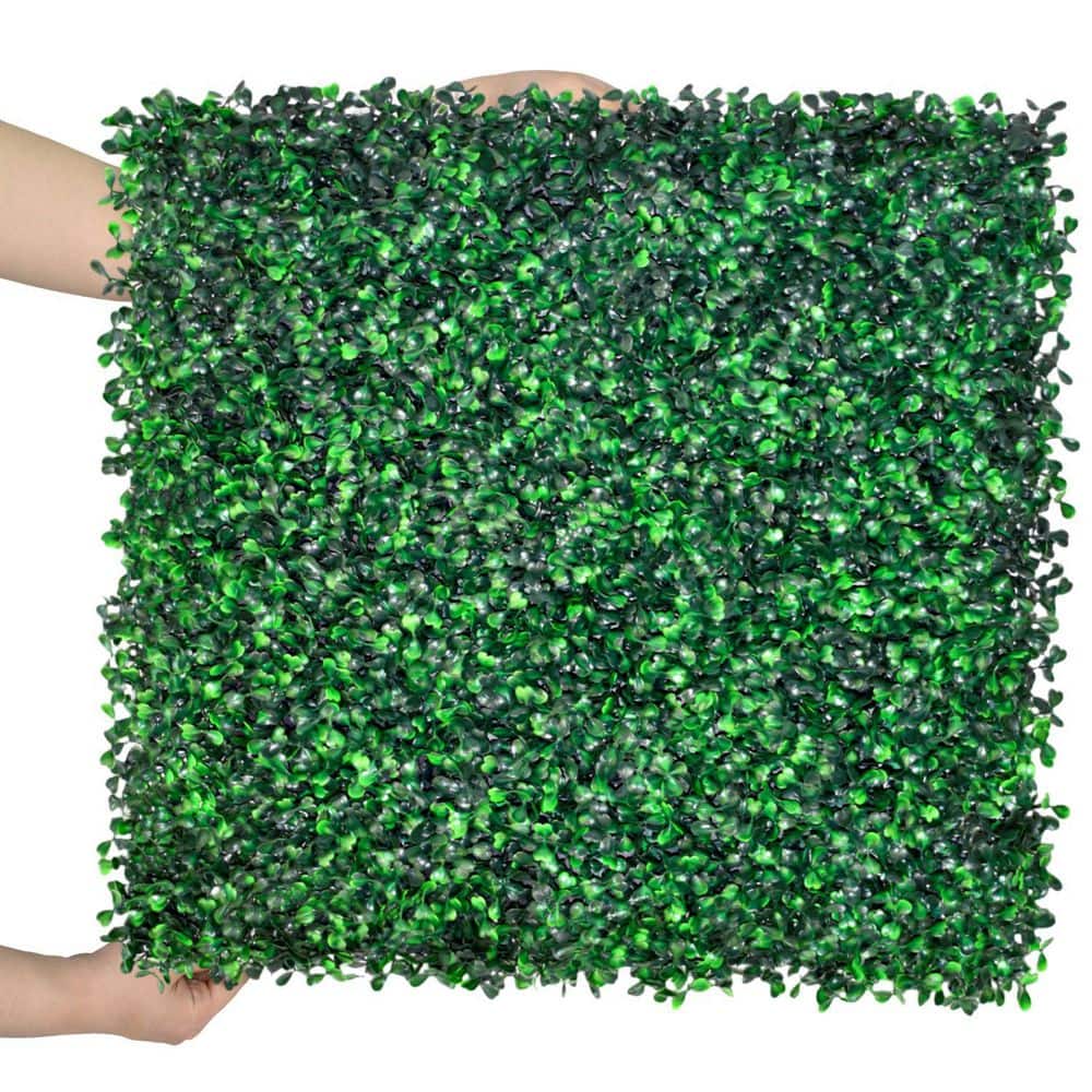 20 in. H x 1.78 in. W 36-Piece Artificial Boxwood Wall Panels UV-Proof Gras