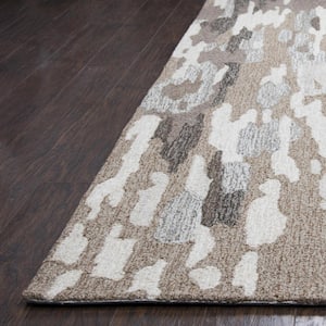 Makalu Brown/Ivory 3 ft. x 5 ft. Abstract Area Rug