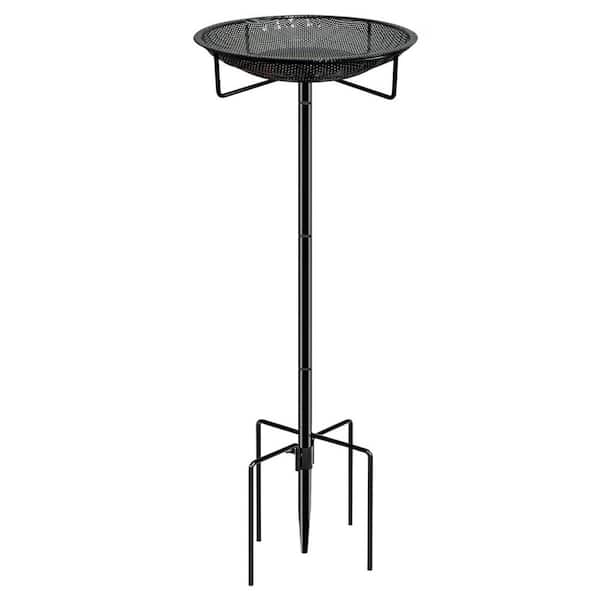 Standing Tray Platform Bird Feeder Stainless Steel Mesh with Adjustable Heavy Duty Pole for Garden Backyard