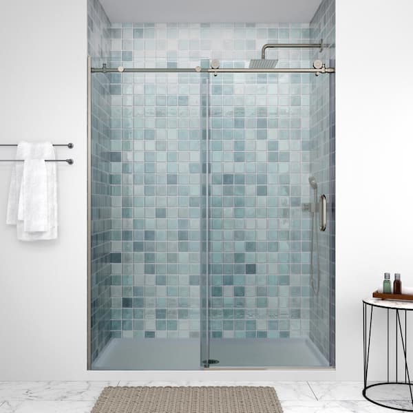 Streamline Enza 60 in. W x 74 in. H Sliding Shower Door, CrystalTech Treated 5/16 in. Tempered Clear Glass,Polished Chrome Hardware