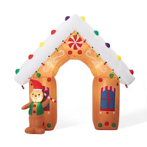 8 ft. Lighted Gingerbread House Inflatable Decor