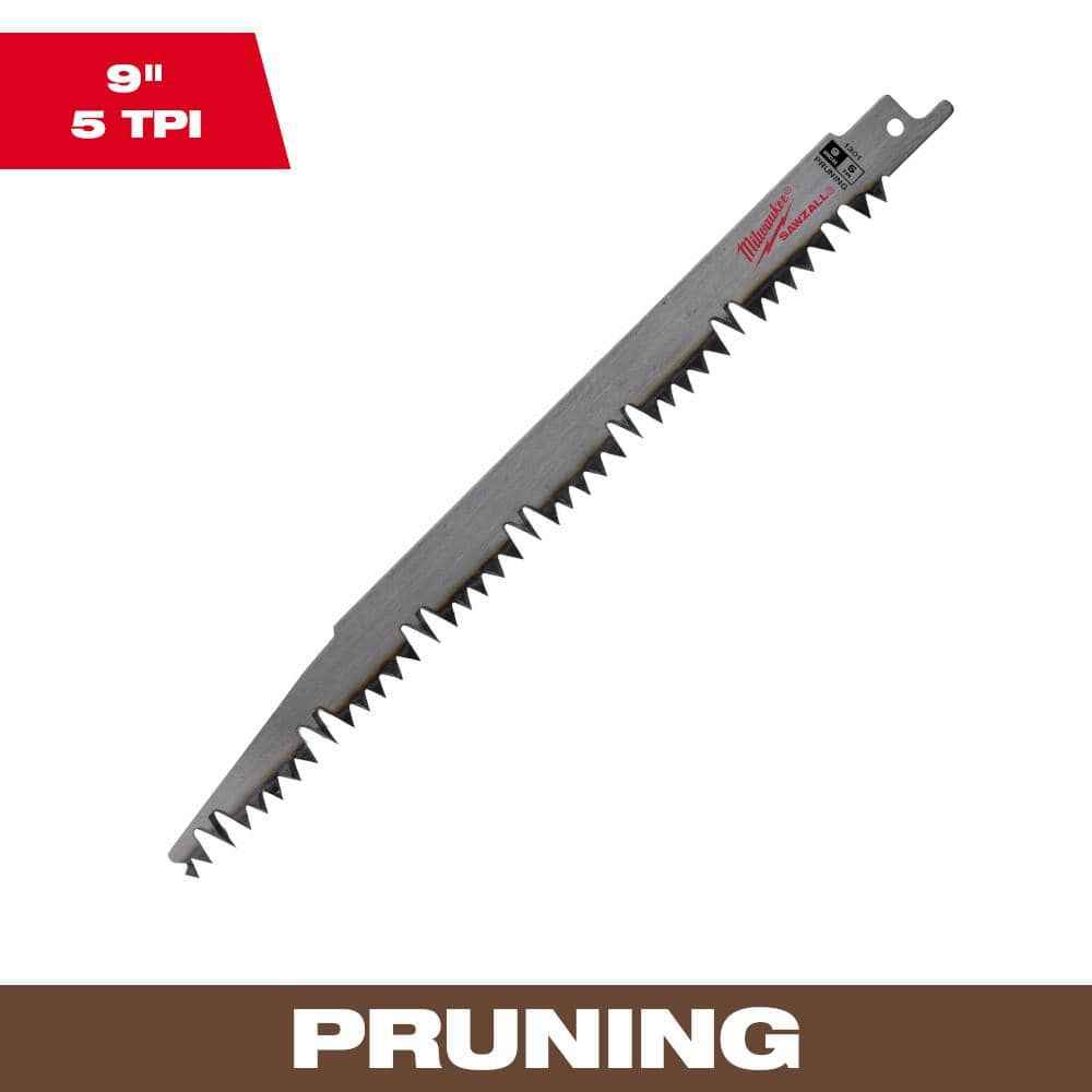 WORKPRO 5-Piece 9-Inch Wood Pruning Reciprocating Saw Blade Set, 5TPI, CR-V  Steel Saw Blade Kit for Bosch, Black & Decker, Makita, Dewalt 