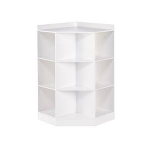 6-Cubby, 3-Shelf Corner Cabinet in White