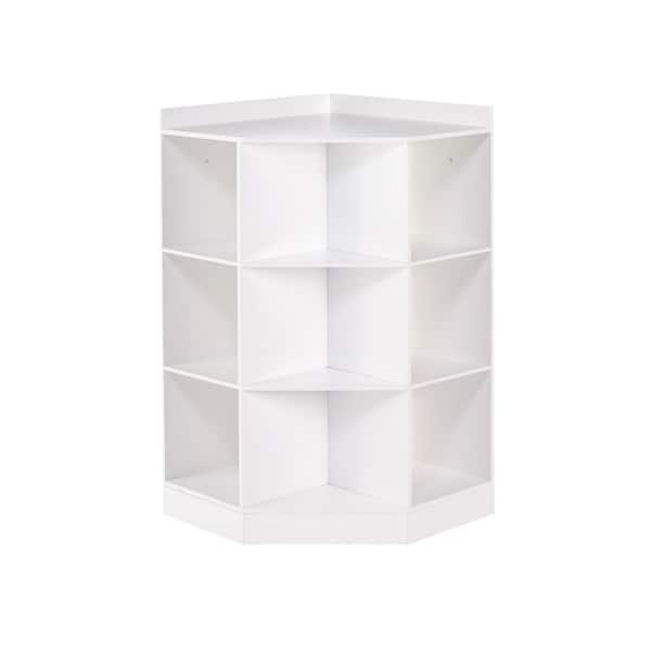 RiverRidge Home 6-Cubby, 3-Shelf Corner Cabinet in White
