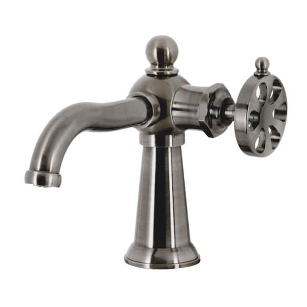Kingston Brass Belknap Single-Handle Single Hole Bathroom Faucet with Push Pop-Up in Black Stainless