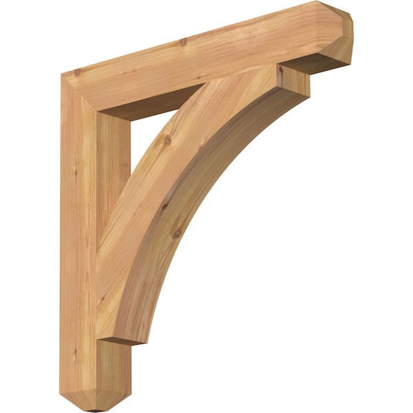Ekena Millwork 3.5 in. x 24 in. x 24 in. Western Red Cedar Thorton Craftsman Smooth Bracket
