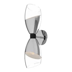 Capri 5-in 2 Light 60-Watt Chrome/Clear Glass Vanity Light