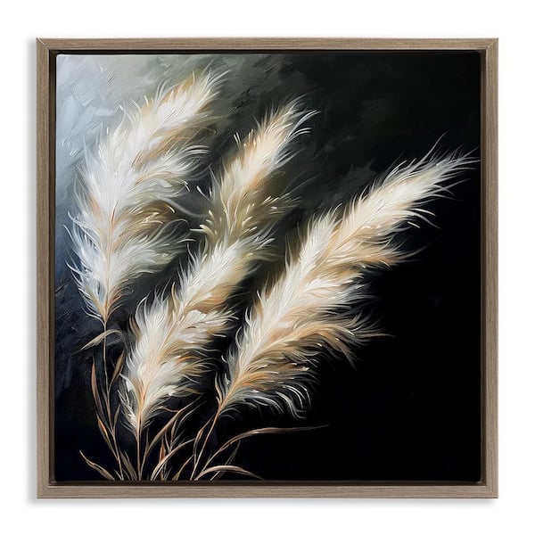 Stupell Industries Wispy Wheat Stalks by Raymond Powers Brown Floater Frame Nature Graphic Art Print 25 in. x 25 in.