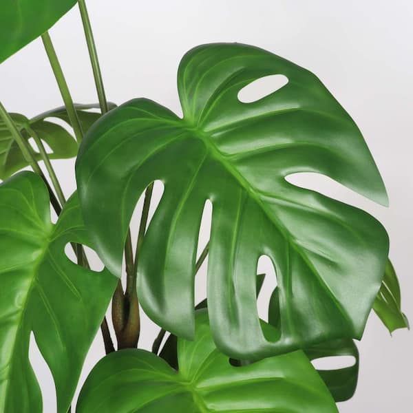 30 in. Artificial Monstera Deliciosa Plant Realistic Fake Plant Real Touch  Faux Floor Plant with White Pot (2-Pack) LF12P443998 - The Home Depot