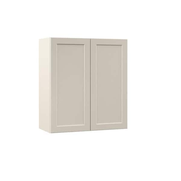 Hampton Bay Designer Series Melvern 27 in. W 12 in. D 30 in. H Assembled Shaker Wall Kitchen Cabinet in Cloud