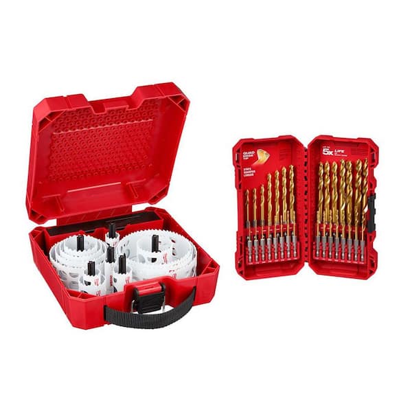 Hole Dozer General Purpose Bi-Metal Hole Saw Set (21 PC) & Titanium Bit Set (30 PC)