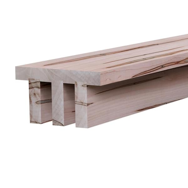 Ornamental Mouldings 5.5 in. W x 3.125 in. D x 92 in. L Natural Ambrosia Maple Industrial Slat Faux Beam