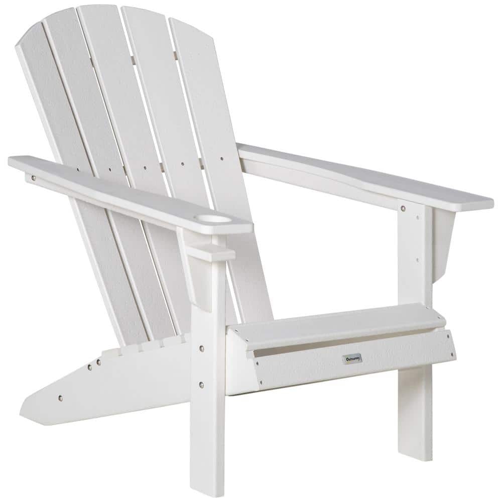 White HDPE Reclining Composite Patio Adirondack Chair with Drink Holder price history on PriceWatchPro