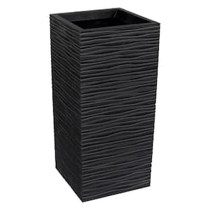 Serenity 13.5 in. x 26 in. Slate Rubber Self-Watering Decorative Pot