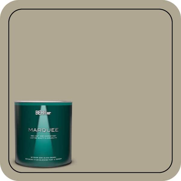 BEHR MARQUEE 1 qt. #PPU8-19 Stone Walls One-Coat Hide Semi-Gloss Enamel Interior Paint & Primer