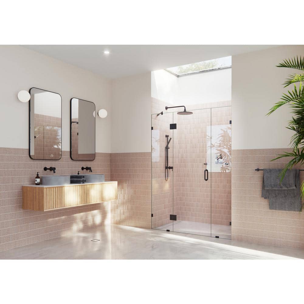 Stellar Matte Black Frameless Glass 3 Panel Shower Door