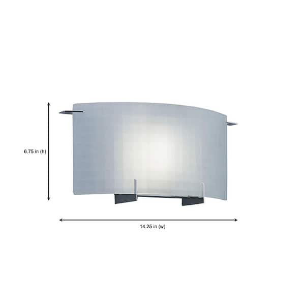 Designers Fountain - Moderne 14.25 in. 1-Light Chrome Contemporary Wall Sconce with Frosted Glass Shade, T3 Bulb Included