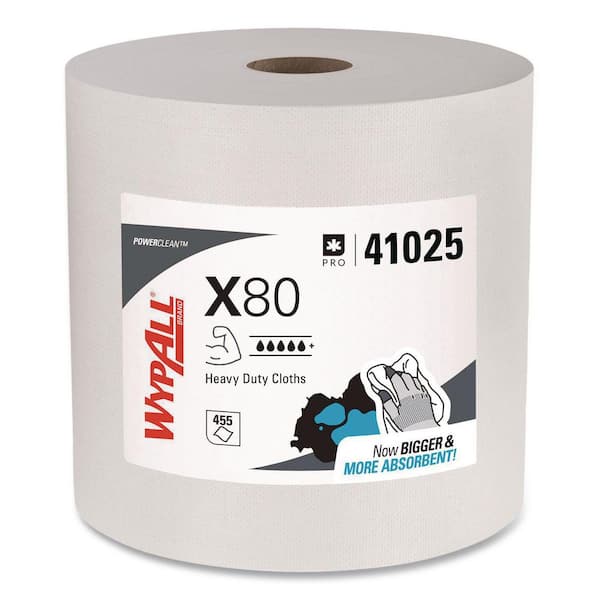 X80 Jumbo Roll White Perforated Wipes (475-Count)