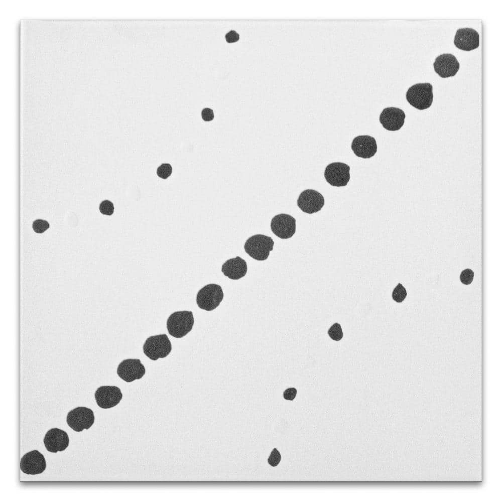 Kenzo 8" x 8" Black and White Porcelain Patterned Tile