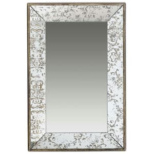 24 in. x 15 in. Decorative Mirror Tray in Rustic Brown