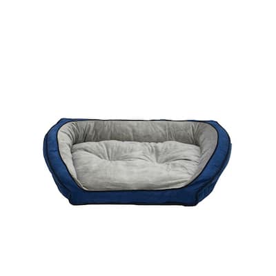 K&H Pet Products Bolster Couch Large Blue/Gray Pet Bed