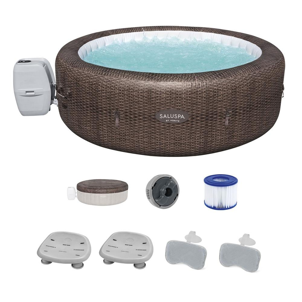 St Moritz 7-Person 180-Jet Inflatable Hot Tub with Spa Seat (2-Pack) and Headrest Pillow (2-Pack) price history on PriceWatchPro