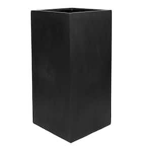 Bouvy Large 32 in. Tall Black Fiberstone Indoor Outdoor Modern High Square Planter