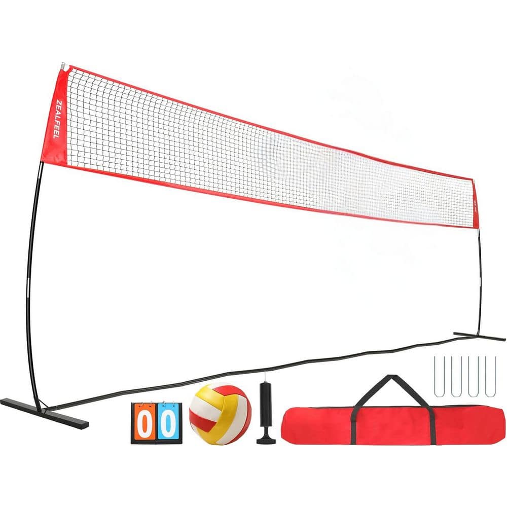 ウィルメッシュ　セット ZEALFEEL Adjustable Portable 20 ft. Volleyball Training Net Set