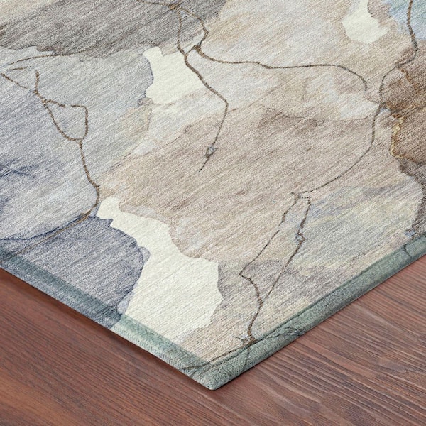 Chantille Machine Washable Indoor/Outdoor Abstract ACN2589 Khaki 3 ft. x 4 ft. Area Rug