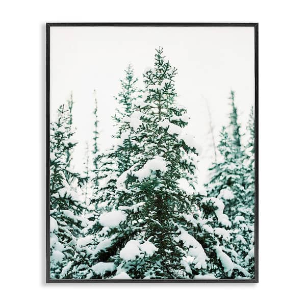 Stupell Industries Woodland Fir with Snow by Justine Milton 1-Piece Framed Graphic Print Nature Poster Art Print 14 in. x 11 in.