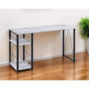 47 in. Rectangular White Metal 0-Drawer Computer Desks