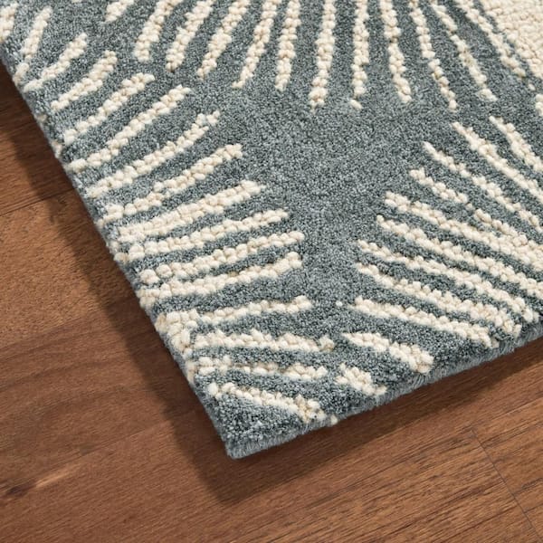 Grey 8 ft. x 10 ft. Kendall Fluted Geo Handcrafted Wool Area Rug