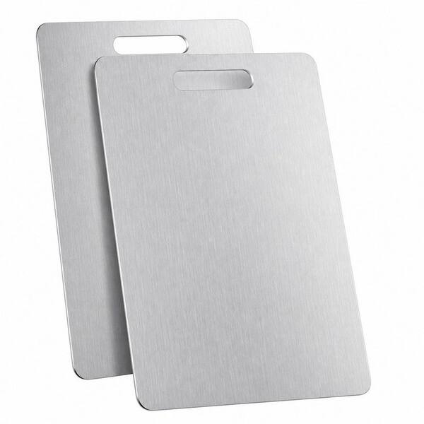 2-Pack 18 in. 100% Pure Titanium Cutting Boards, Non-Slip, Dishwasher Safe, Easy to Clean, Durable and Hygienic