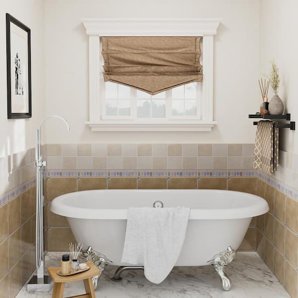 Single-Handle Freestanding Tub Faucet with Hand Shower in Chrome Plated