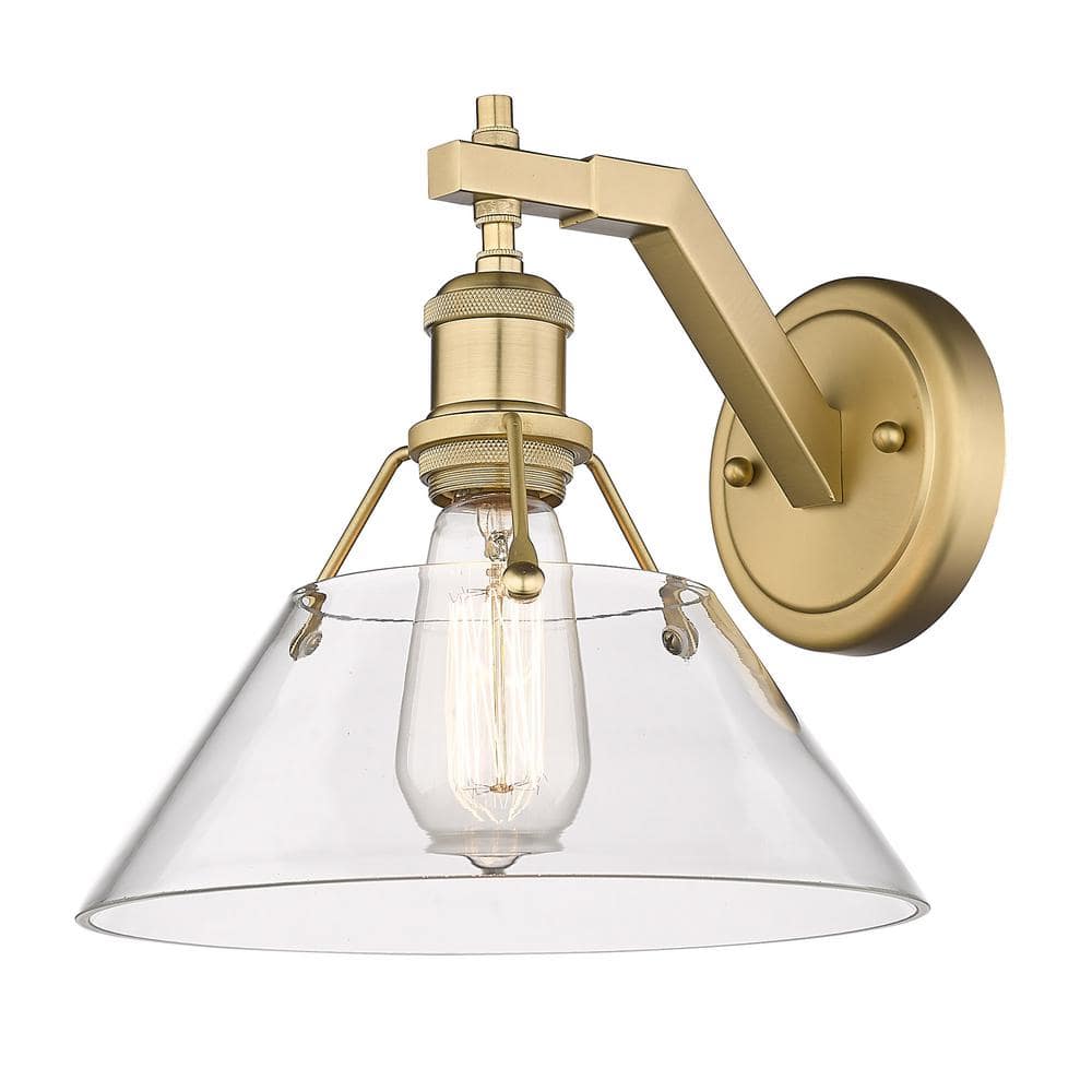 Orwell 1-Light Wall Sconce Gold with Clear Glass -  Golden Lighting, 3306-1W BCB-CLR