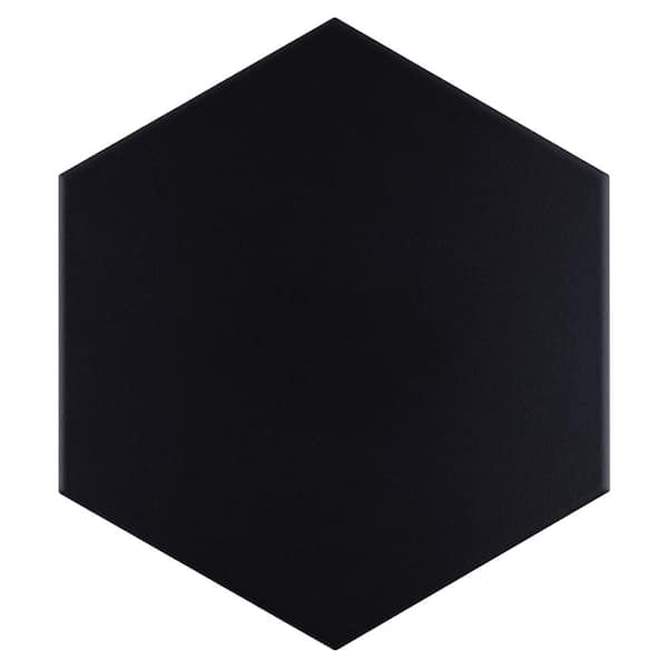 MOLOVO Kenzo Black Hexagon 7.7 in. x 8.9 in. Matte Porcelain Floor and Wall Tile 9.05 sq. ft. Case KEN NOIR HX89 The Home Depot