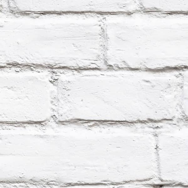 Unbranded White Brick Peel and Stick Smooth Vinyl Wallpaper