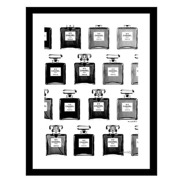VENICE BEACH Collections Fashion Wallpaper Glam Perfume Bottles by Fairchild Paris Framed Graphic Print Abstract Poster Art Print 18 in. x 14 in.