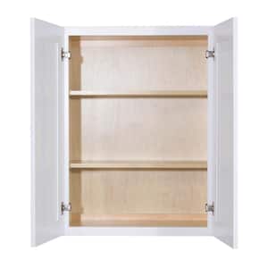 Lancaster White Plywood Shaker Stock Assembled Wall Kitchen Cabinet 24 in. W x 30 in. H x 12 in. D