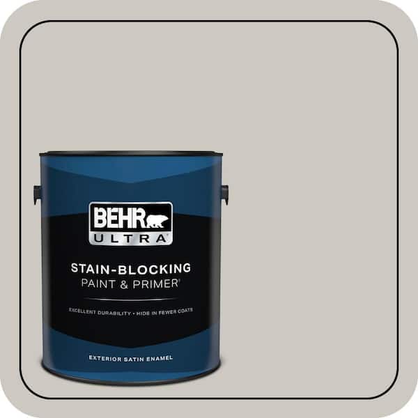 BEHR ULTRA 1 gal. Designer Collection #DC-008 Gratifying Gray Satin Enamel Exterior Paint & Primer