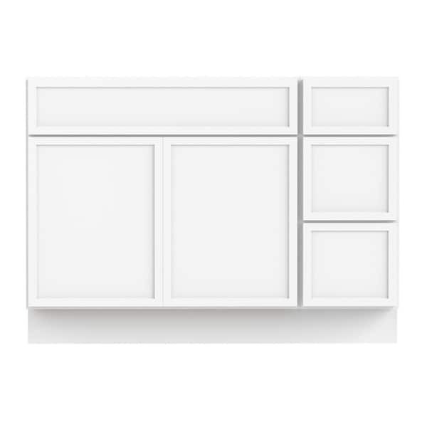48 in. W x 21 in. D x 32.5 in. H Bath Vanity Cabinet without Top in White (Unassembled)