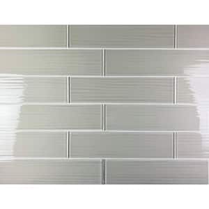 Italian Beige 4 in. x 16 in. x 6 mm. Large Format Glass Subway Tile (8 sq. ft./Case)