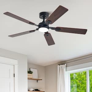 52 in. Indoor Walnut 5-Blade Modern Ceiling Fan with 3000K/4500K/6000K LED Light and Remote Control