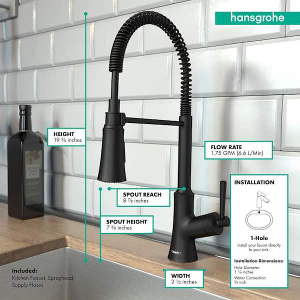 Hansgrohe Joleena Single Handle Pull Down Sprayer Kitchen Faucet